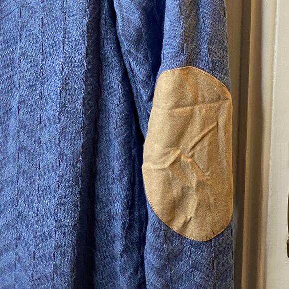 Tasso Elba Moonlite Blue Chevron Knit Crewneck Sweater Mens  XL Cotton New GIFT - Picture 9 of 9